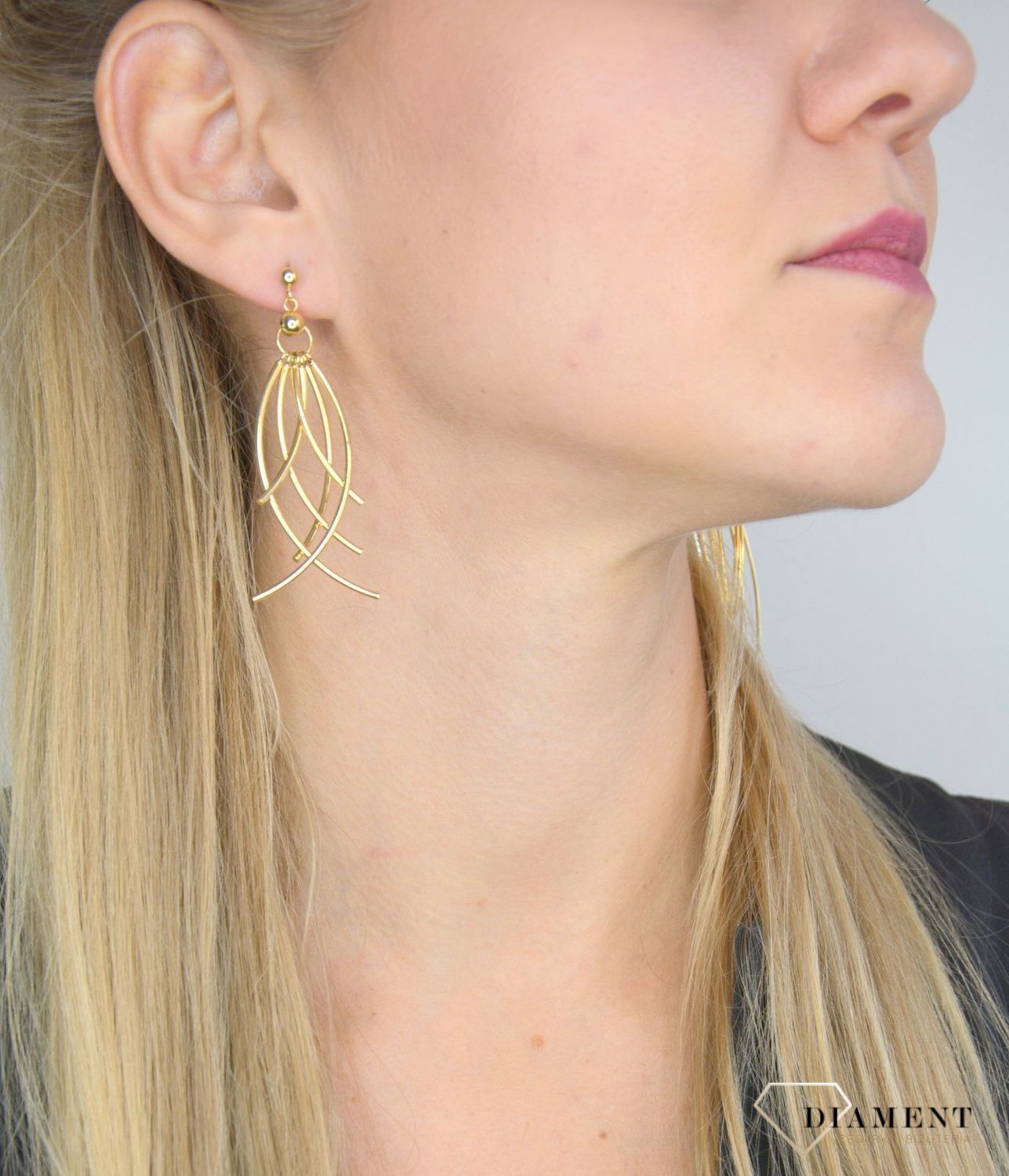 Złote kolczyki wiszące 585 pawie pióra D0LB9VI-53-Y OR204623.jpg